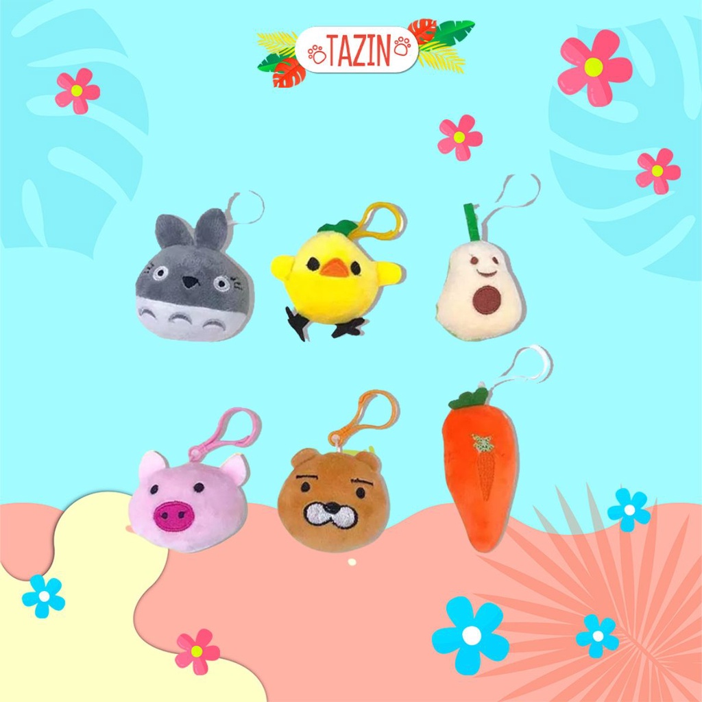 Móc Khóa Bông Hình Thú Siêu Dễ Thương, Khóa Bông Nhiều Hình Ngộ Nghĩnh Siêu Đáng Yêu