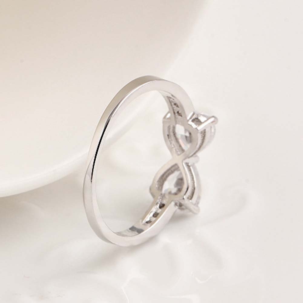 Nhẫn đính hôn mạ vàng 18K hình nơ đính đá quý sang trọng