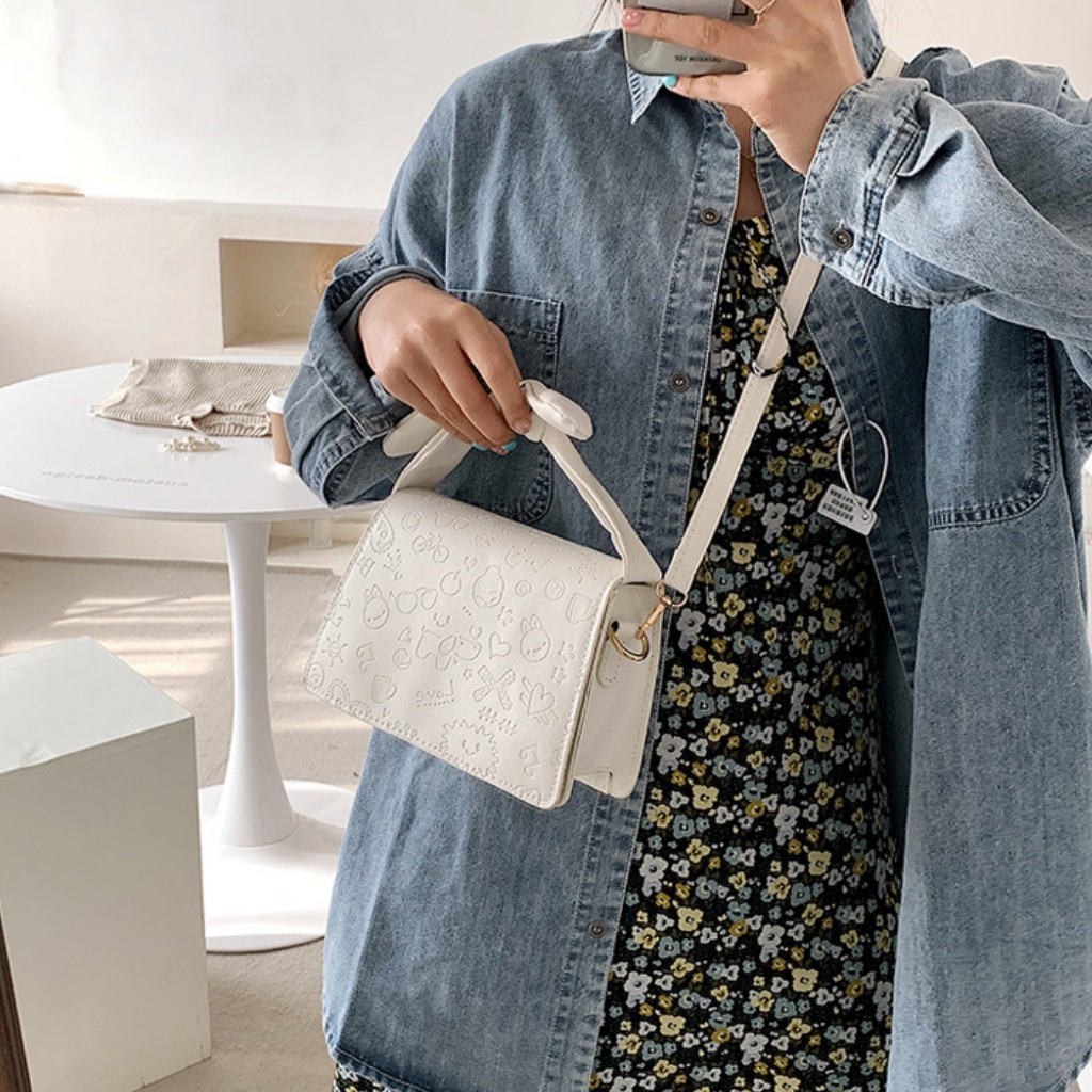 Túi Xách Nữ 💖FREE SHIP💖 Túi Đeo Chéo Phối Nơ Da Cao Cấp - Túi Đeo Chéo Nữ Đi Chơi [Mẫu Mới 2021] | BigBuy360 - bigbuy360.vn