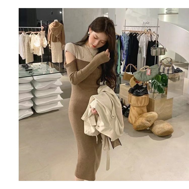 Đầm Dệt Kim Thiết Kế Mới Thời Trang Mùa Thu Theo Phong Cách Pháp Cho Nữ