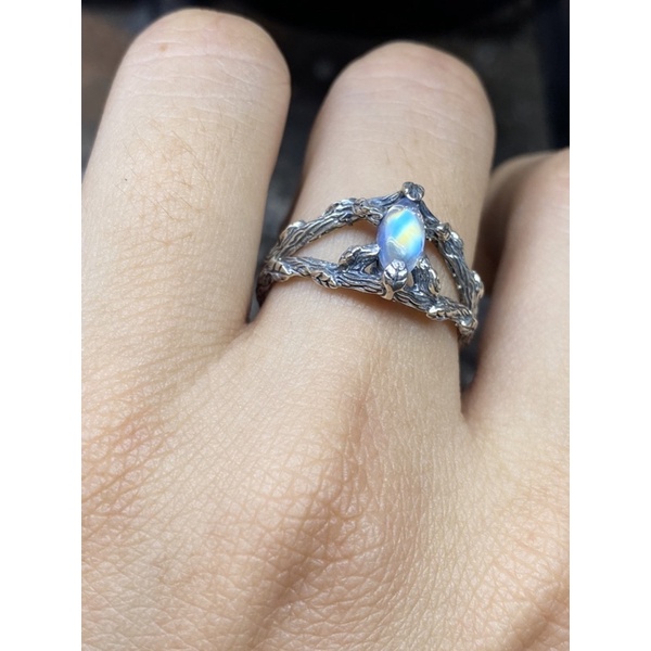nhẫn bạc 950 moonstone!