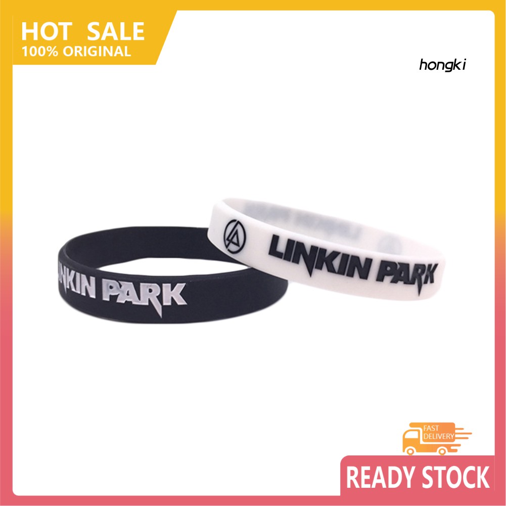 ROCK Vòng Tay Silicone In Chữ Linkin Park Thời Trang Dành Cho Nam Và Nữ