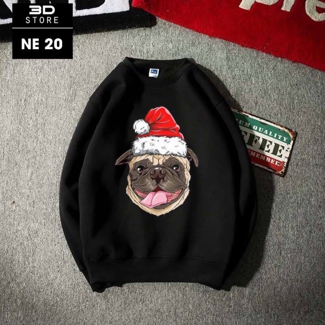 Áo sweater nam nữ husky đội nón noel có bigsize vải nỉ bông dàu mịn | BigBuy360 - bigbuy360.vn