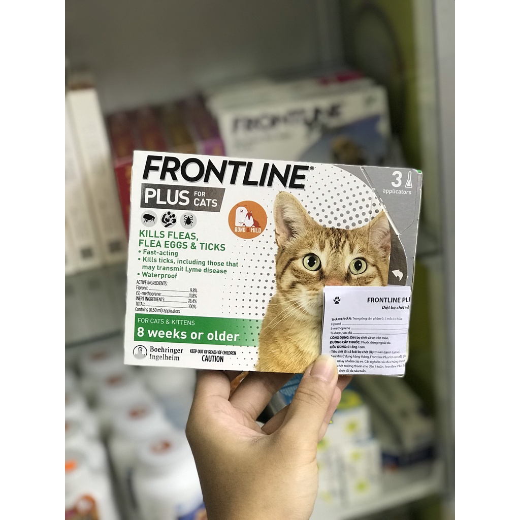DUNG DỊCH NHỎ GÁY TRỊ VE RẬN CHO CHÓ MÈO FRONTLINE PLUS FRANCE - BONDMILO SHOP