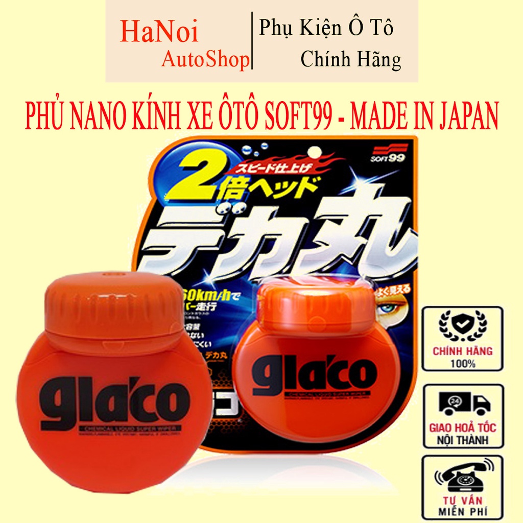 Phủ Nano kính ô tô Glaco Roll On Large - Soft99 - Tạo hiệu ứng lá sen