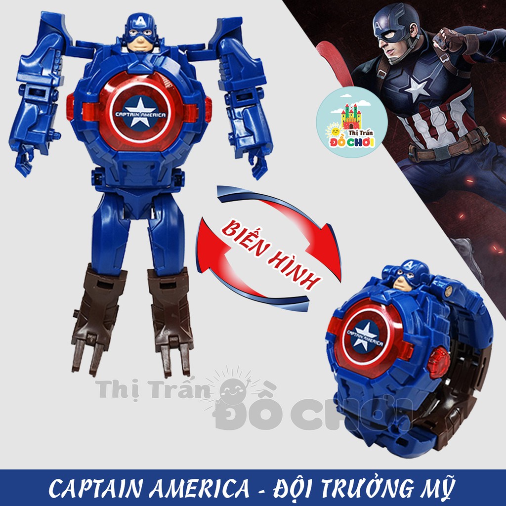 Đồ chơi đồng hồ đeo tay biến hình Captain America mạnh mẽ cho bé trai ZL8525D - thitrandochoi