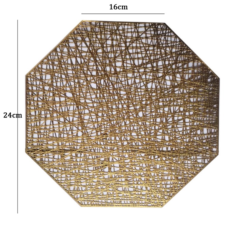 Octagonal Hollow PVC Table Mats Insulation Pads  Non-slip Coffee Cup Mat