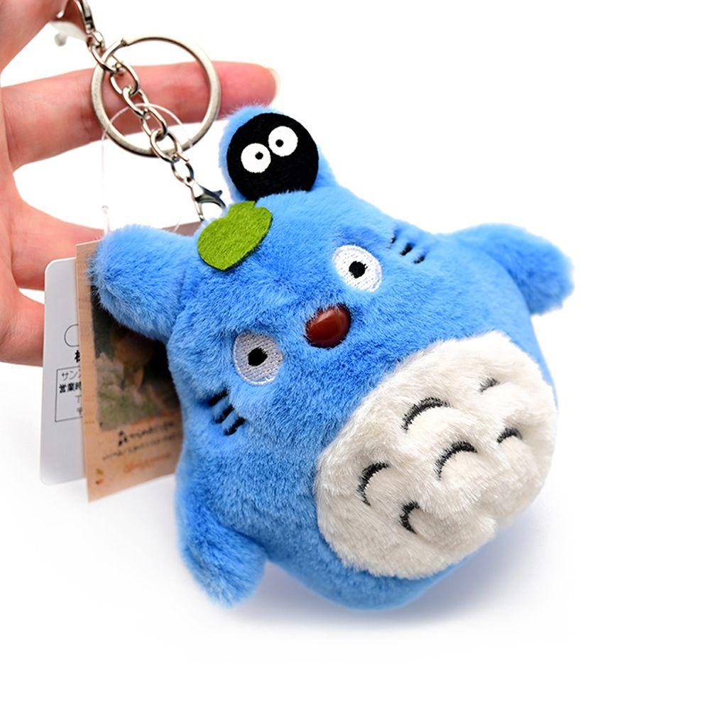 LILYES Totoro Nhồi Bông Mini Màu Xám &amp; Xanh Dương Đáng Yêu Trang Trí Móc Khóa