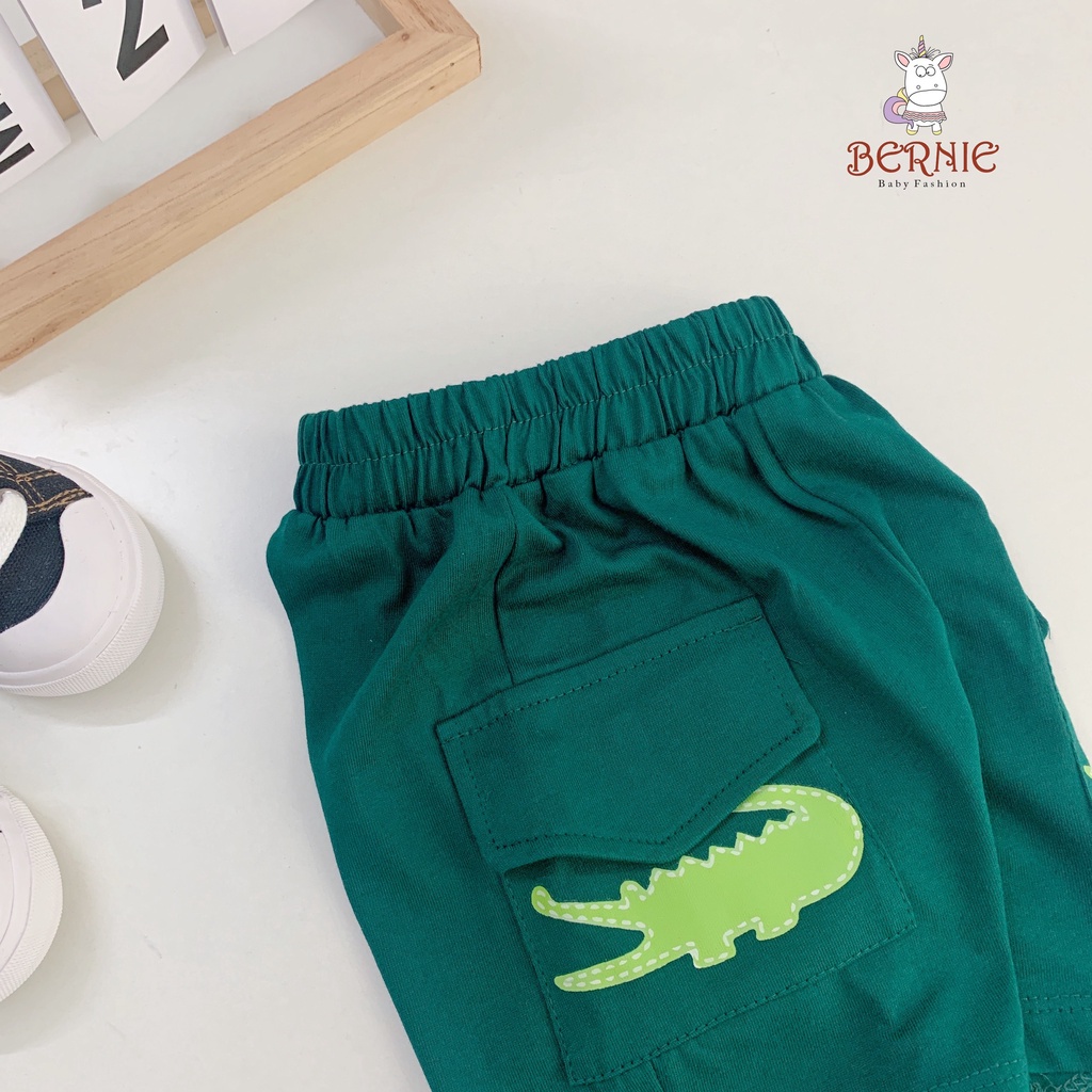 Bộ ba lỗ bé trai hoạ tiết cá sấu, bộ 3 lỗ cotton mềm mát