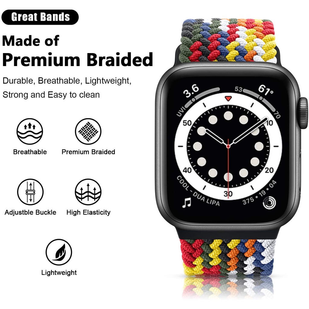 Dây Đeo Bằng Nylon Cho Đồng Hồ Thông Minh Apple watch 44mm 40mm 38mm 42mm iWatch series 7 se 6 5 4 3 45mm 41mm