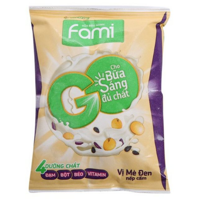 Sữa đậu nành Fami nguyên chất Lốc 10 bịch x 200ml