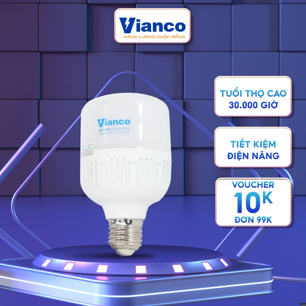 Bóng Đèn Led Trụ Nhựa VIANCO Siêu Tiết Kiệm Điện Năng, Led Trụ Có Chùm Sáng Định Hướng Công Suất Nhỏ