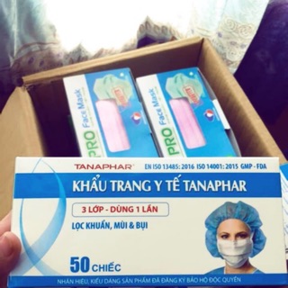 Khẩu trang y tế 3 lớp Kháng khuẩn Tanaphar