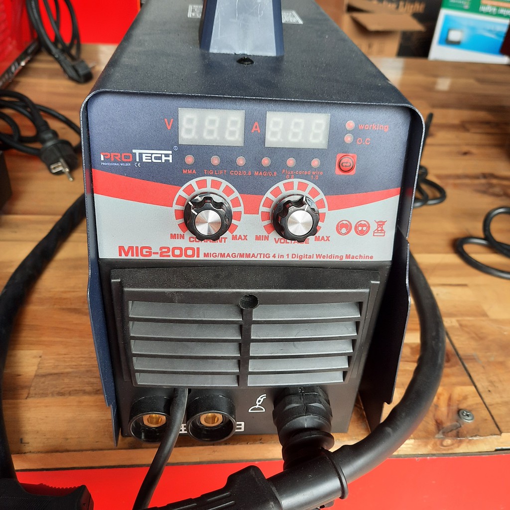 Máy Hàn MIG Mini Protech Mig 200I - 4 Chức Năng MIG/MAG/Lift TIG/MMA, Kích Thước 470x260x335mm, Trọng Lượng 9kg