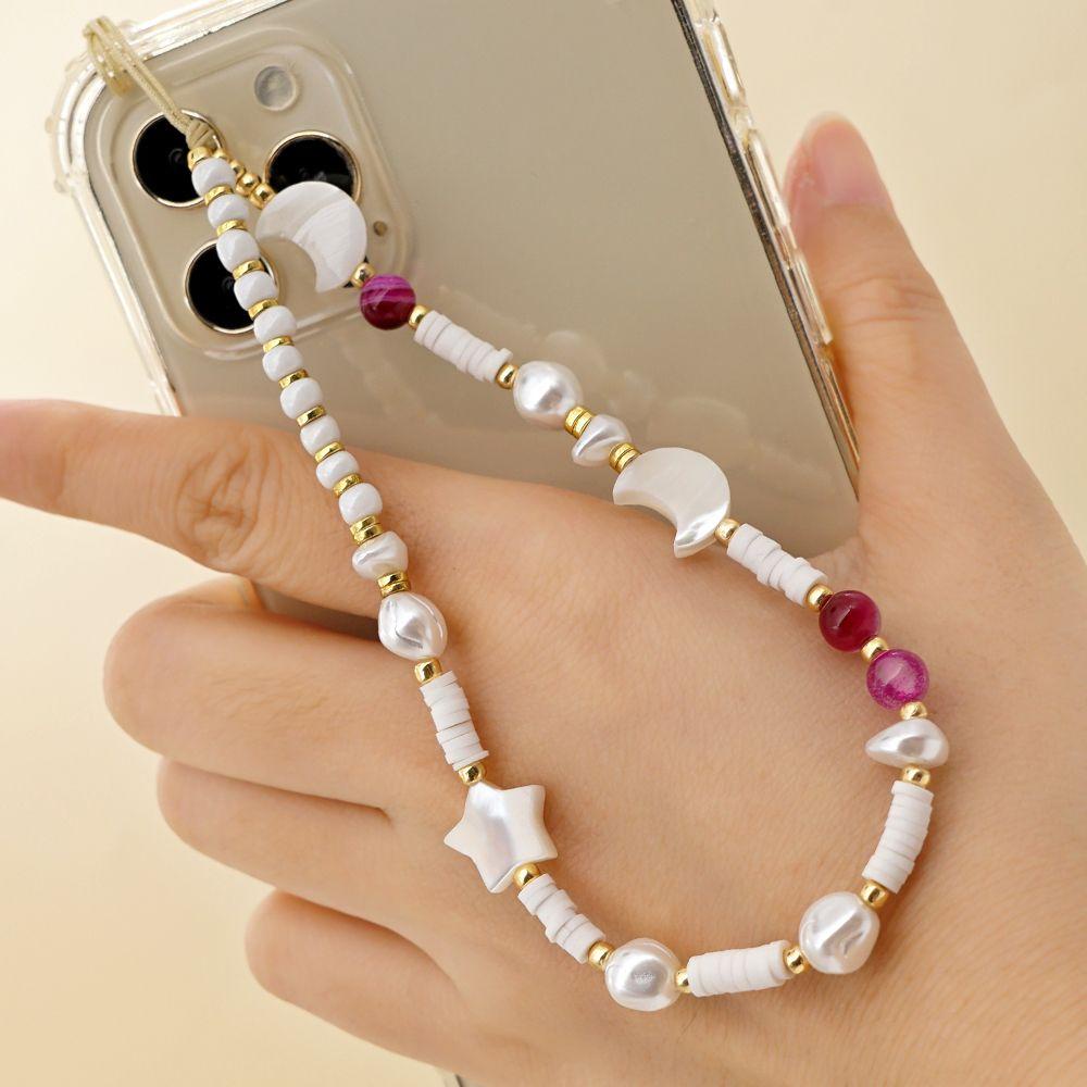 Dây Đeo Điện Thoại Dạng Chuỗi Hạt Lãng Mạn Chống Thất Lạc