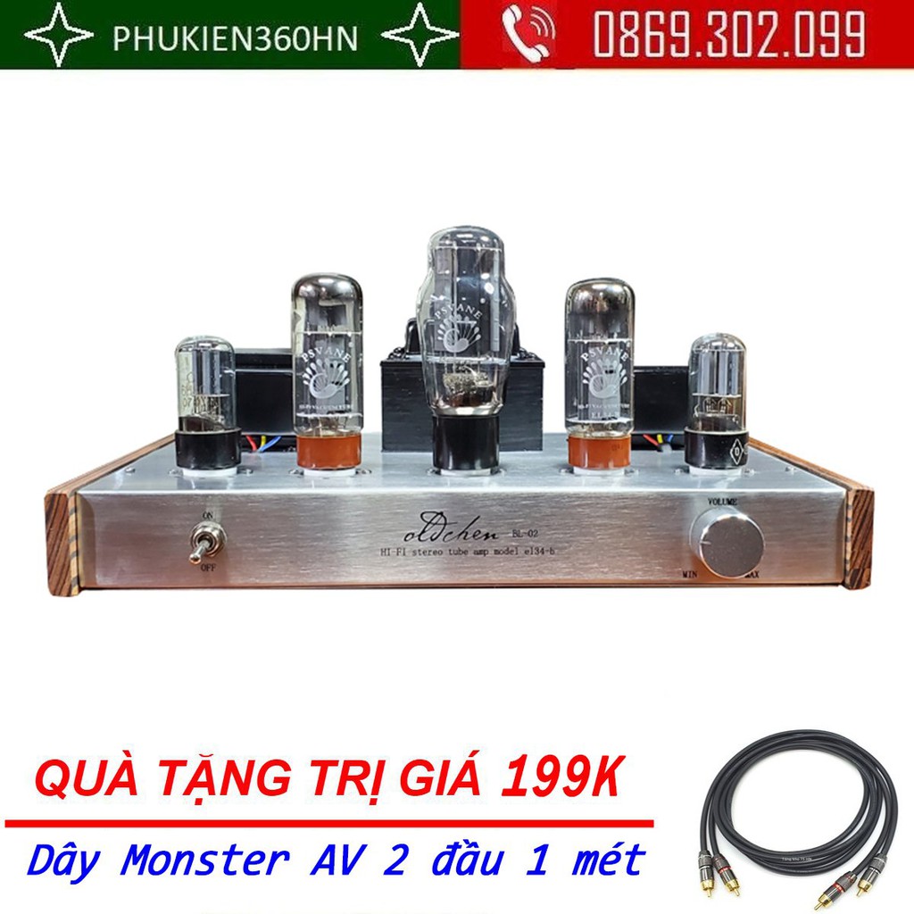 (QUÀ TẶNG 199K) Ampli đèn EL34 hãng Oldchen công suất 10w/ 1 kênh chất âm mềm mại