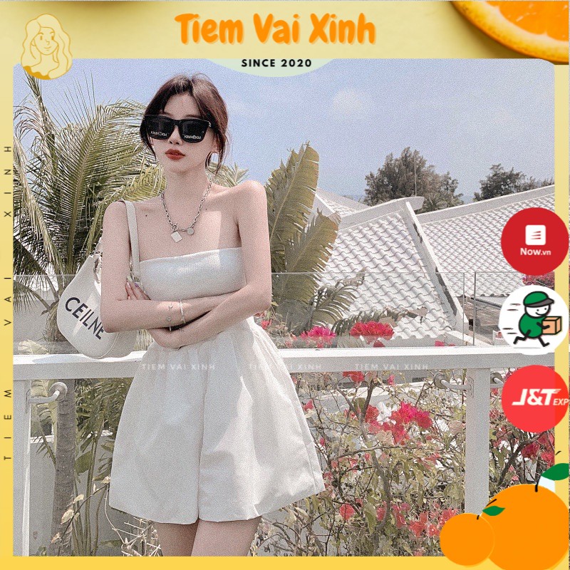 Set Áo Quây Liền Quần Short Ống Rộng 🍊[Tiệm Vải Xinh]🍊Jum Áo Ống Liền Quần Đùi Quyến Rũ - Hàng Quảng Châu