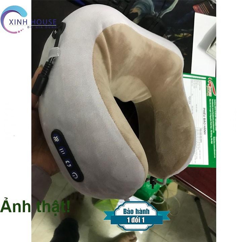 Gối massage cổ chữ U - Hỗ trợ massaga cổ vai gáy  Hiệu Quá Sau Lần Đầu Tiên Sử Dụng - (MẪU MỚI 2021)