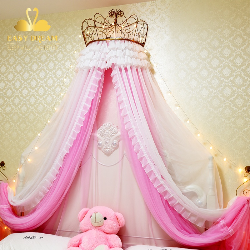 Mùng công chúa vương miện phải khoan tường EASY DREAM chống muỗi trang trí phòng ngủ