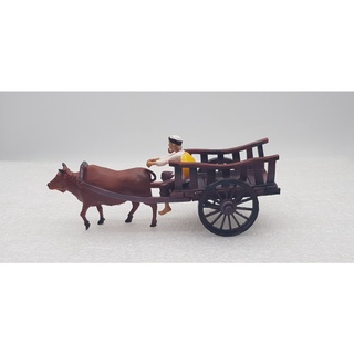 Mô hình tượng ông lão đánh xe bò tỷ lệ 1/35 trang trí tiểu cảnh kiến trúc.