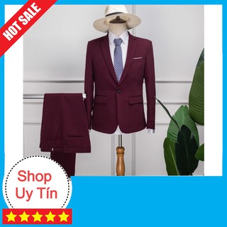 Bộ vest đỏ cao cấp full size[ Áo + Quần ]