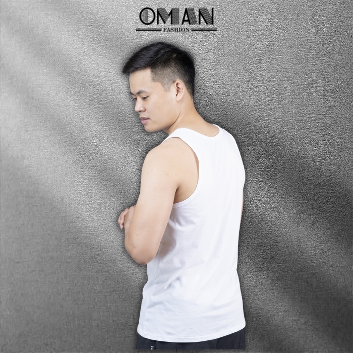 Áo ba lỗ nam cao cấp OMAN, Áo 3 lỗ trắng 100% cotton thấm hút, thoáng mát BL03