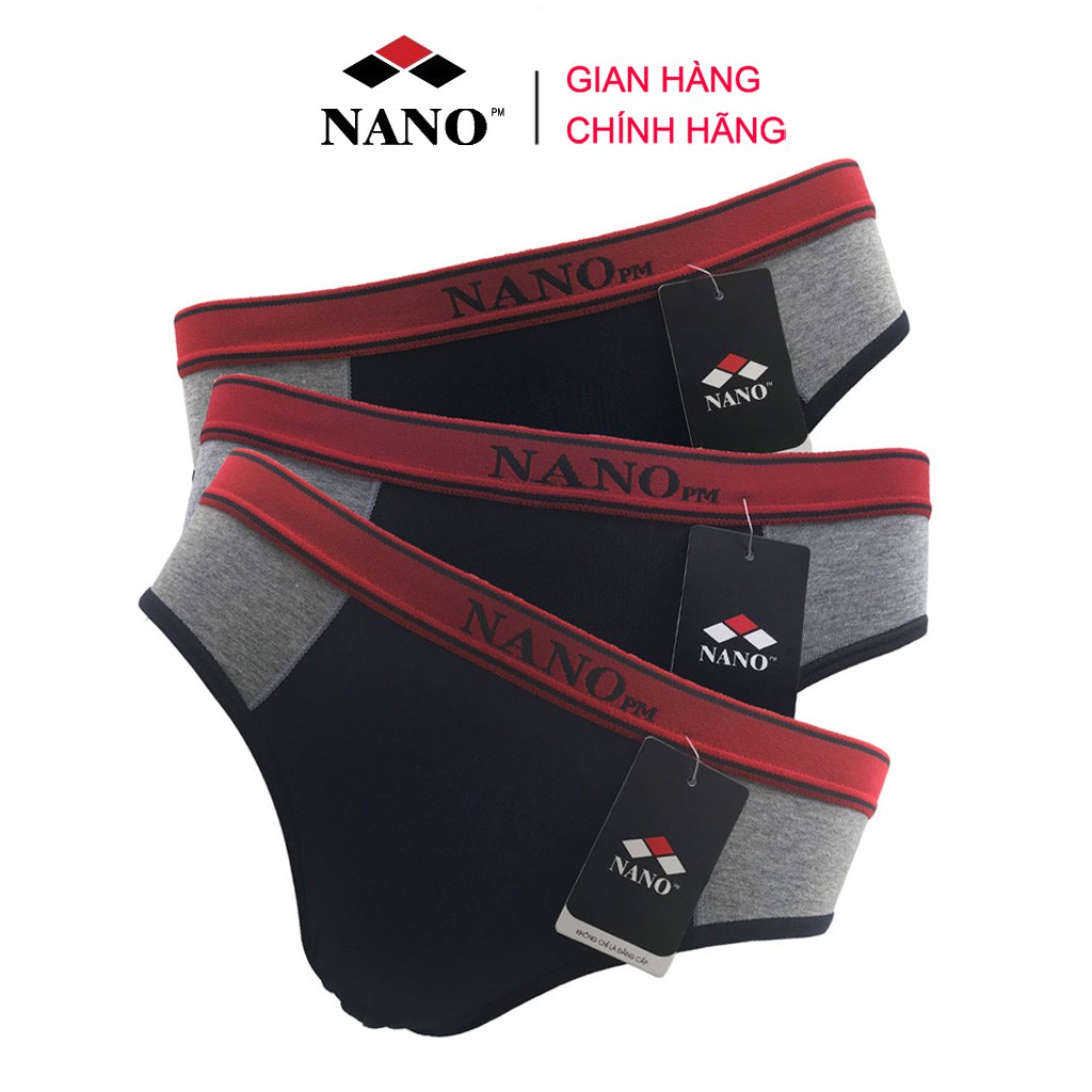 Combo 3 quần lót nam tam giác thời trang NANO NA02, vải Cotton mềm mại, thoáng mát