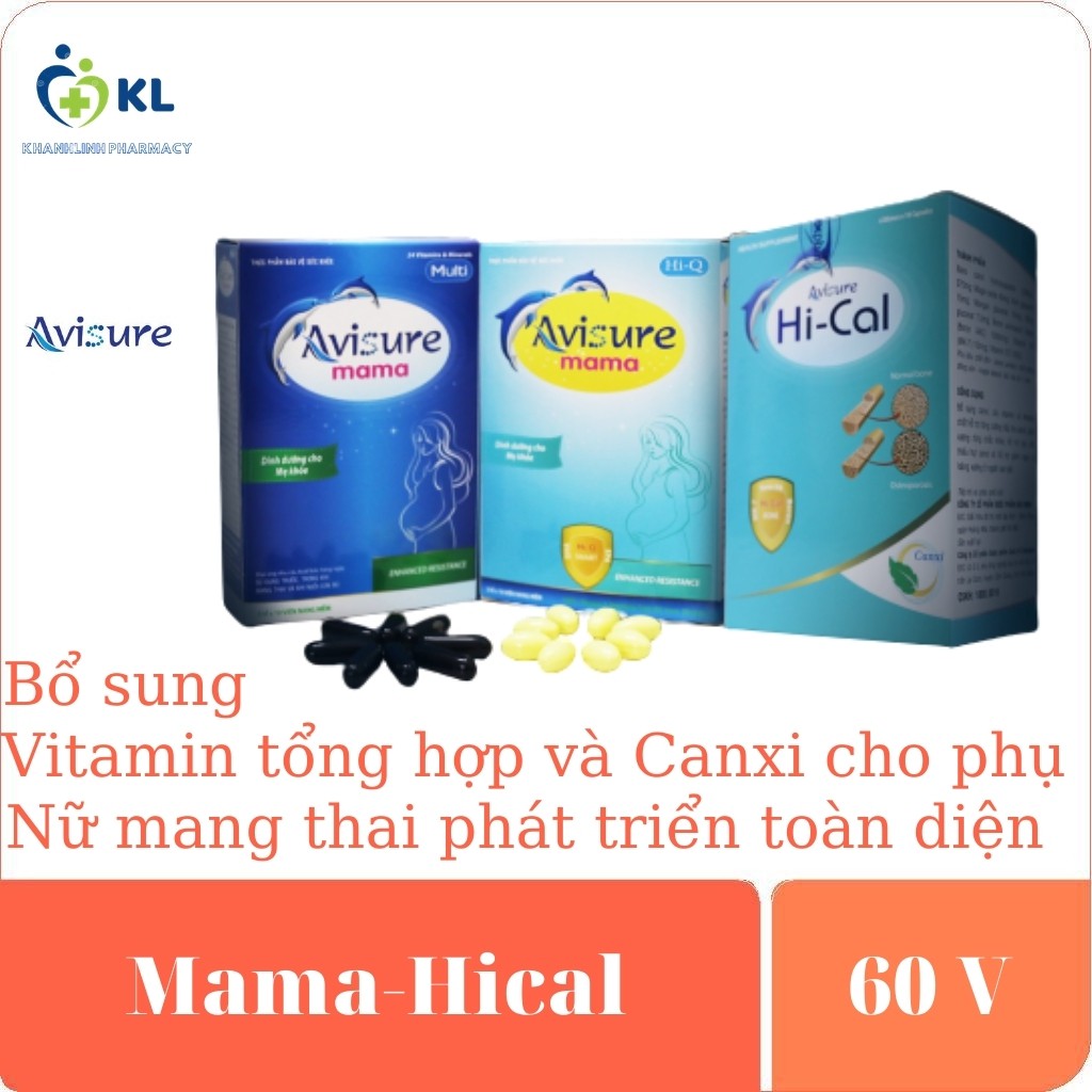 Avisure Mama và Avisure Hi-cal - Bổ sung DHA, EPA, Canxi, Vitamin và khoáng chất cần thiết cho phụ nữ mang thai