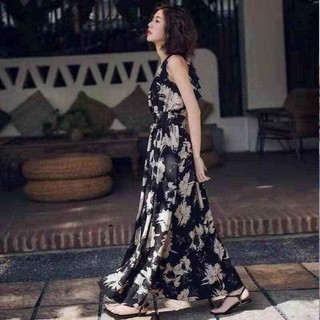 Váy maxi hoa đi biển