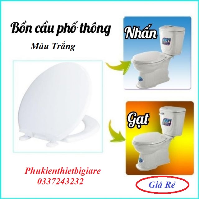 Nắp bồn cầu nhựa màu trắng dolacera_Nắp bệt bồn cầu trắng lắp đặt dễ dàng