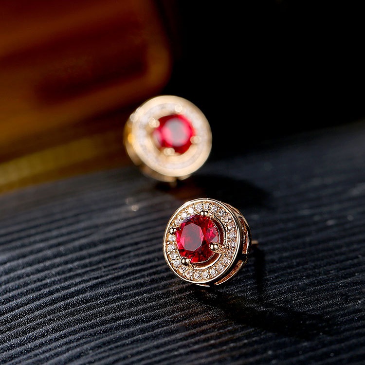 Khuyên Tai Tròn Đính Đá Zircon Phong Cách Âu Mỹ Mới Cho Nam