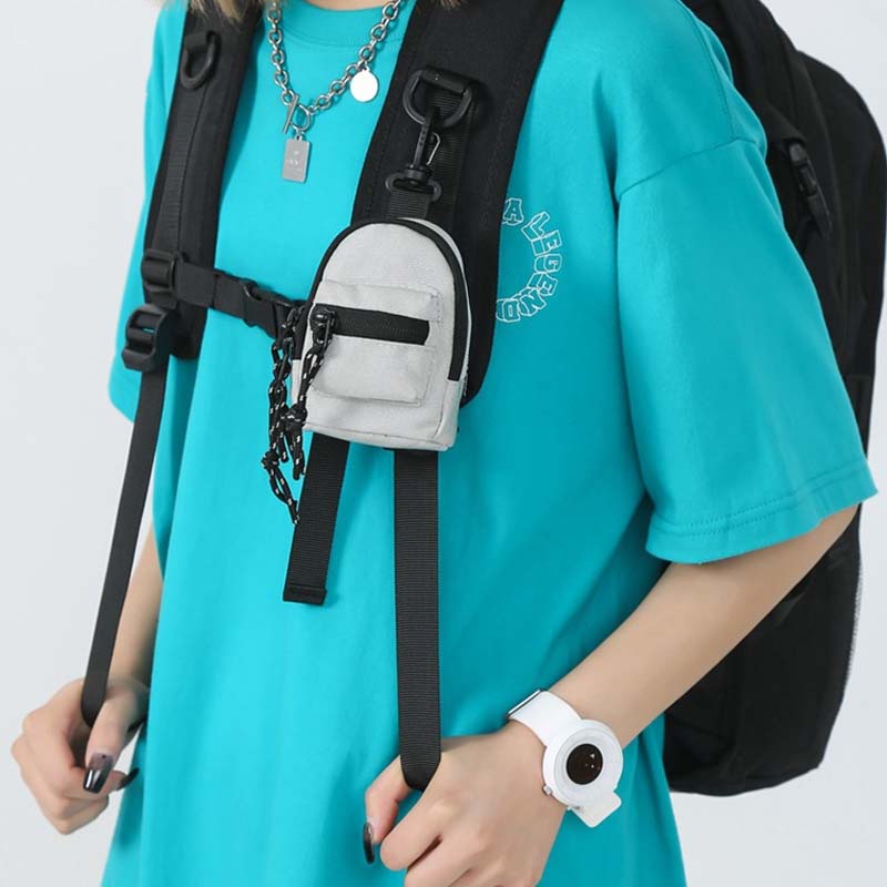 Túi Đeo Chéo Mini Đựng Tiền Xu / Thẻ / Tai Nghe Phong Cách Hip Hop Thời Trang Cho Cặp Đôi