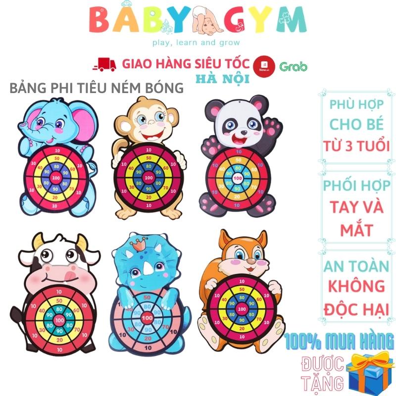 Bảng phi tiêu ném bóng dính cho bé, bảng ném bóng gai hình con vật - BABYGYM