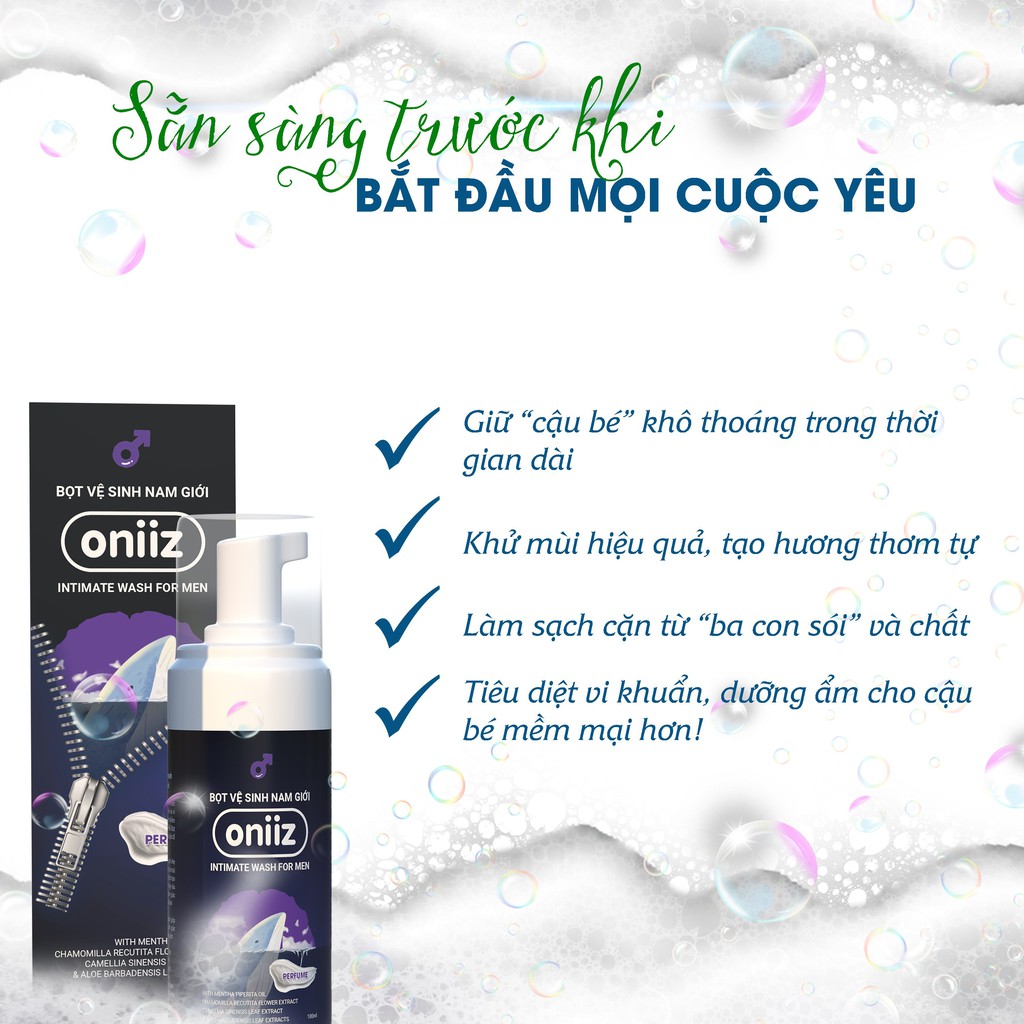 Bọt vệ sinh nam giới Oniiz - Dung dịch vệ sinh nam tạo bọt (Hương cổ điển) 100ml