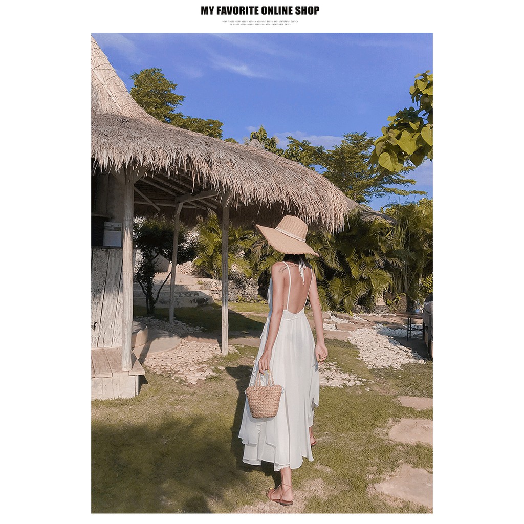 [CÓ SẴN SIZE S] ĐẦM MAXI TRẮNG ĐI BIỂN, HÀNG CHUẨN ĐẸP, CHẤT LƯỢNG, 3 SIZE