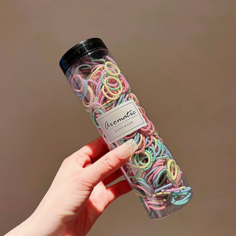 Hộp 300 Dây Buộc Tóc Nhiều Màu Siêu Dễ Thương Cho Bé Gái