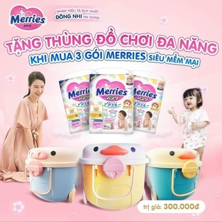 Bỉm merries dán/quần đủ size - mua 3gói tặng thùng đồ chơi - nb/s/m/l/xl/xxl/xxxl