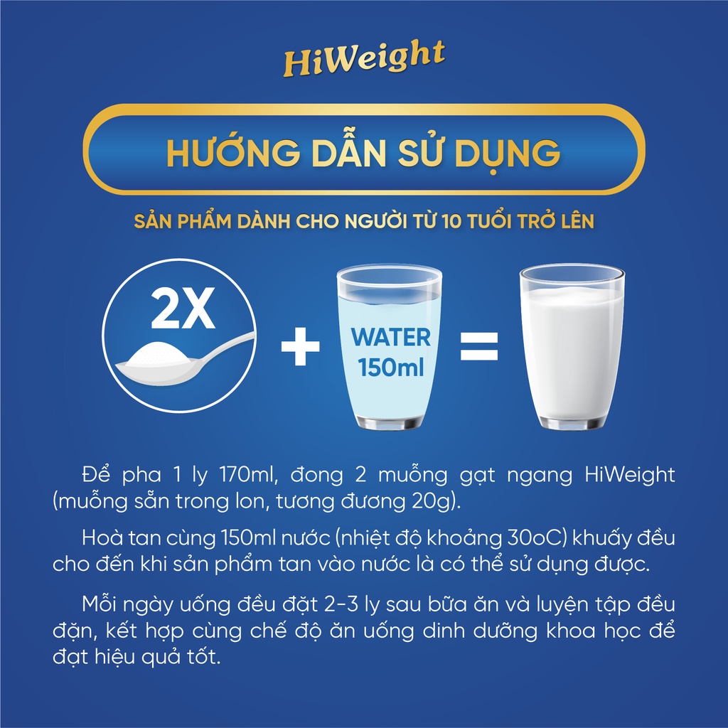 Sữa non tăng cân Hoa Kỳ HiWeight combo cơ bản 3 tặng 1 - hộp 650g