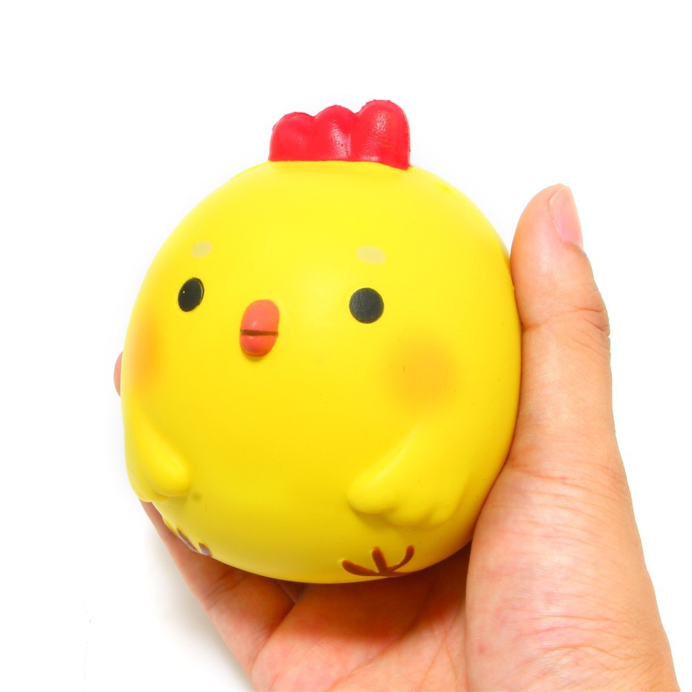 Đồ chơi Squishy hình gà đẻ trứng vàng