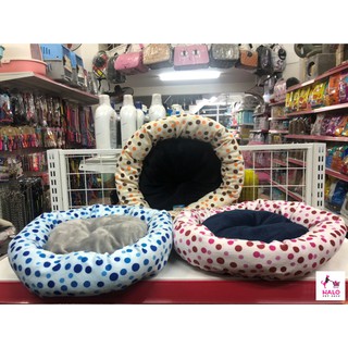 Đệm tròn chấm bi dành cho chó mèo