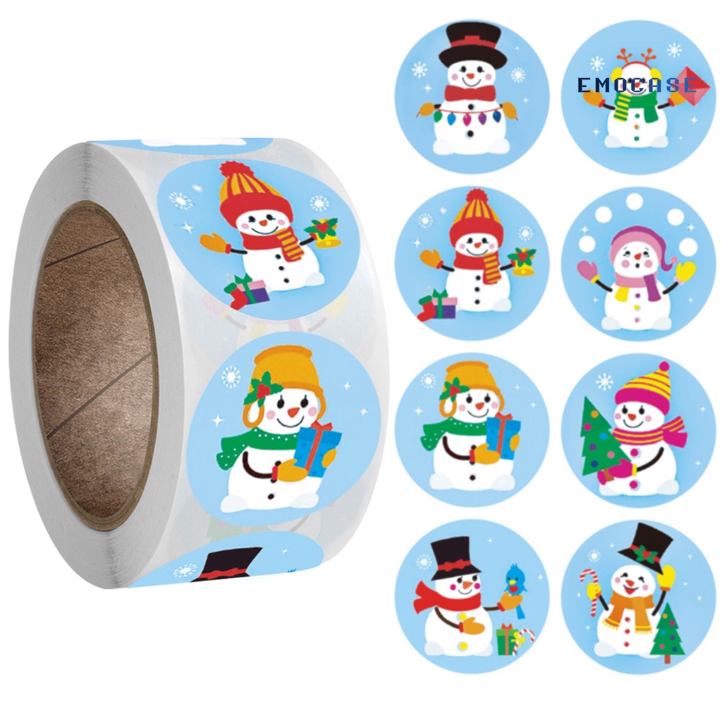 1 Cuộn Sticker Dán Trang Trí Giáng Sinh Tự Dính Nhiều Họa Tiết