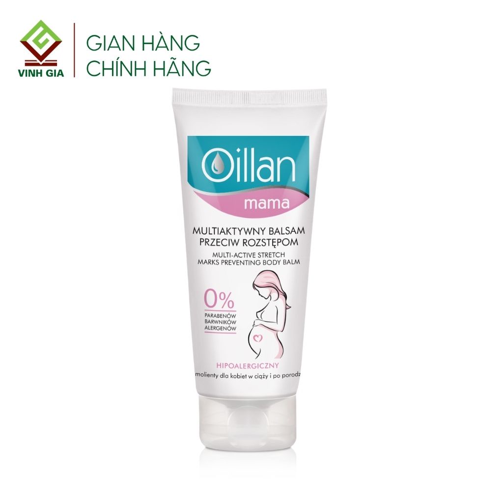 Kem Ngừa Rạn OILLAN MAMA MULTI-ACTIVE STRETCH MARK PREVENTING BODY BALM Dưỡng Ẩm Không Gây Bết Dính An Toàn Cho Da 200ml