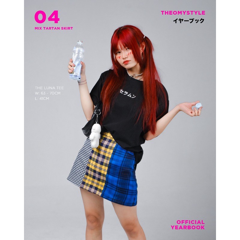 Chân váy ngắn cá tính phối 3 màu caro - PATCH WORK SKIRT | BigBuy360 - bigbuy360.vn