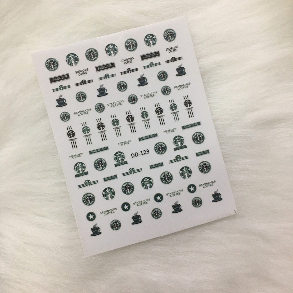Sticker nail  sticker trang trí móng tay hình logo, hoạt hình, hoa, gấu, nơ