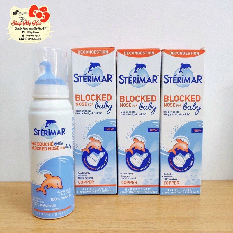 Xịt mũi cá heo cho trẻ Sterimar vàng/cam, Pháp (100ml)