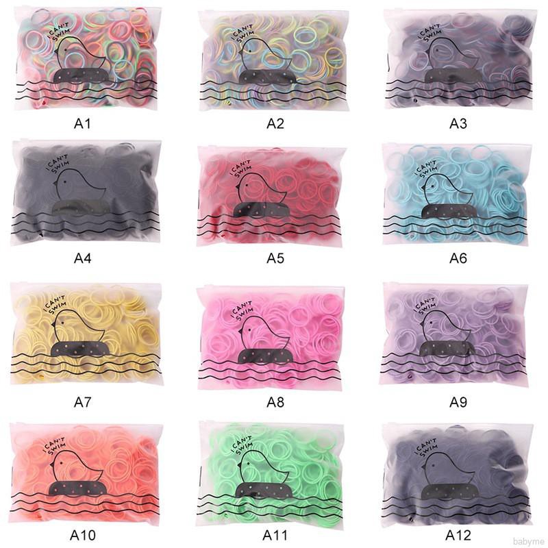 Bộ 100 sợi dây thun buộc tóc đáng yêu cho nữ