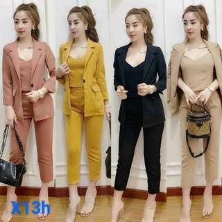 Sét bộ vest 3 món. áo vest áo trong và quần 9 tấc