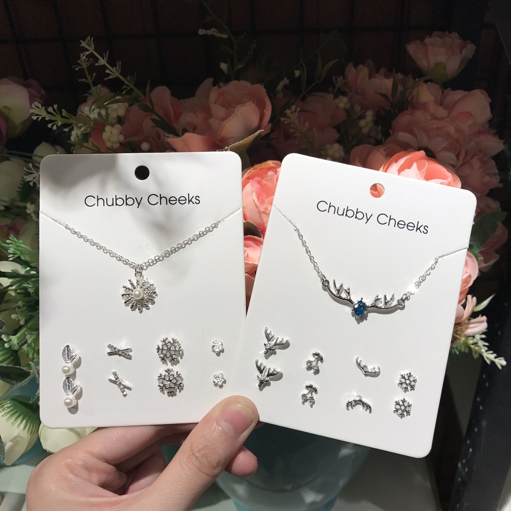 Set 5 bông tai ngọc trai thời trang Hàn Quốc