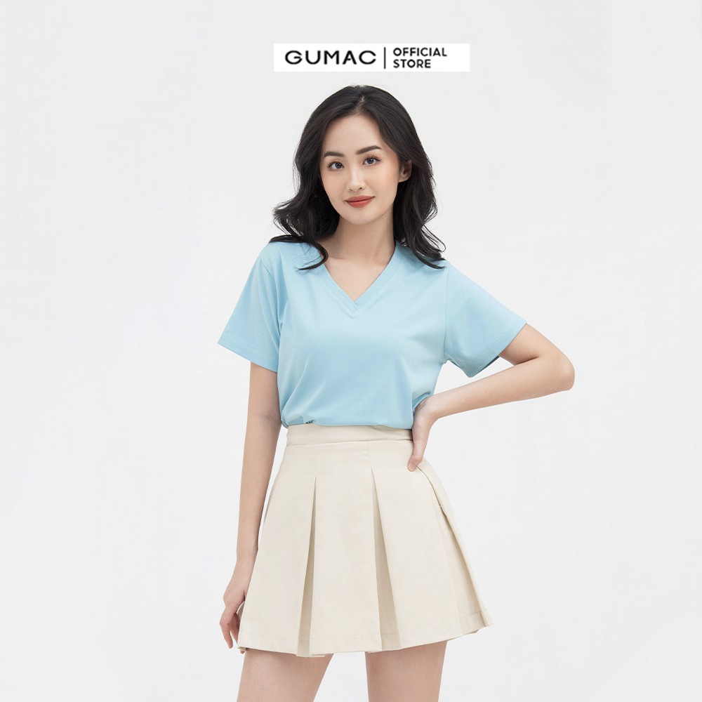 Áo thun nữ cổ tim GUMAC ATB813