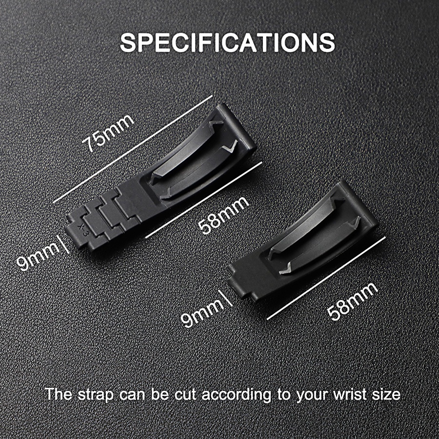 Adjustable 20mm Rubber Watch Band For Rolex Strap Submariner Daytona GMT 2 OYSTERFLEX Glidelock Buckle Watch Bracelet Oyster Perpetual Sky Dweller Yacht Master Explorer Watch Strap